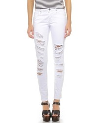 Белые рваные джинсы скинни от BB Dakota
