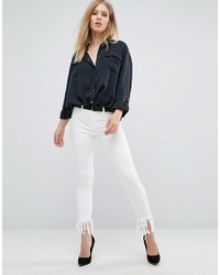 Белые рваные джинсы скинни от Blank NYC