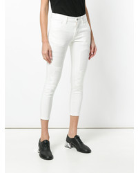 Белые рваные джинсы скинни от Junya Watanabe
