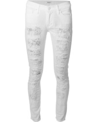 Белые рваные джинсы скинни от Hudson