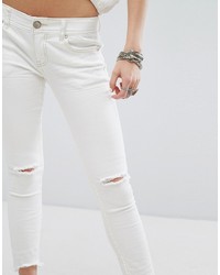 Белые рваные джинсы скинни от Free People