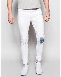 Мужские белые рваные джинсы от Asos