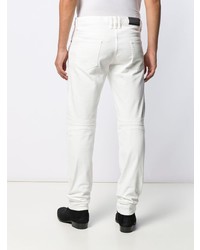 Мужские белые рваные джинсы от Balmain