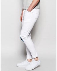 Мужские белые рваные джинсы от Asos