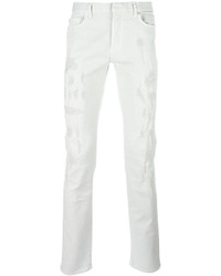 Мужские белые рваные джинсы от Christian Dior