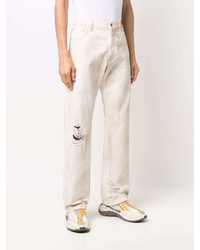 Мужские белые рваные джинсы от Heron Preston