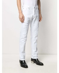 Мужские белые рваные джинсы от DSQUARED2