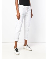 Женские белые рваные джинсы от Dsquared2
