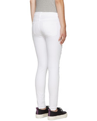 Женские белые рваные джинсы от Frame