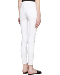 Женские белые рваные джинсы от Frame