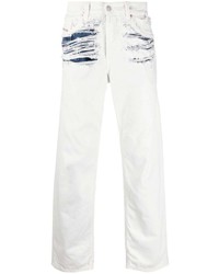 Мужские белые рваные джинсы от Diesel