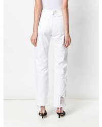 Женские белые рваные джинсы от Preen by Thornton Bregazzi