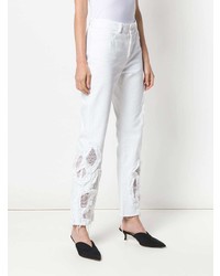 Женские белые рваные джинсы от Preen by Thornton Bregazzi
