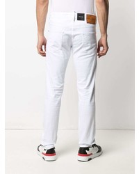 Мужские белые рваные джинсы от DSQUARED2