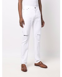 Мужские белые рваные джинсы от Etro
