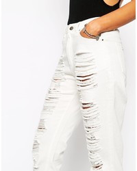 Женские белые рваные джинсы от Missguided