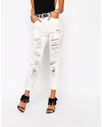 Женские белые рваные джинсы от Missguided