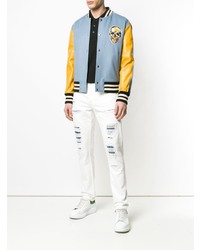 Мужские белые рваные джинсы от Alexander McQueen