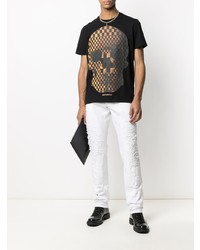 Мужские белые рваные джинсы от Just Cavalli