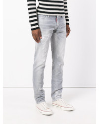 Мужские белые рваные джинсы от DSQUARED2