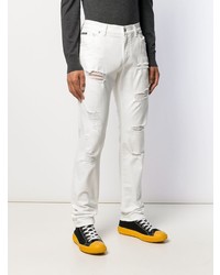 Мужские белые рваные джинсы от Dolce & Gabbana