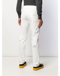 Мужские белые рваные джинсы от Dolce & Gabbana