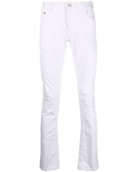 Мужские белые рваные джинсы от Just Cavalli