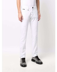 Мужские белые рваные джинсы от Philipp Plein