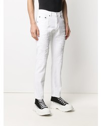 Мужские белые рваные джинсы от Neil Barrett