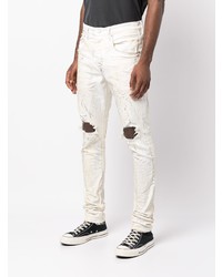 Мужские белые рваные джинсы от purple brand
