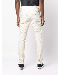 Мужские белые рваные джинсы от purple brand