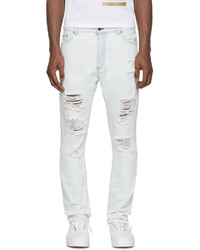 Мужские белые рваные джинсы от Palm Angels