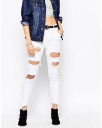 Женские белые рваные джинсы от Pepe Jeans