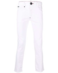 Мужские белые рваные джинсы от Philipp Plein