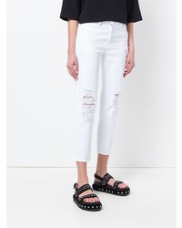 Женские белые рваные джинсы от T by Alexander Wang