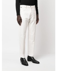 Мужские белые рваные джинсы от Tom Ford