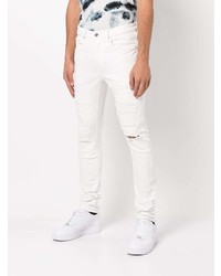 Мужские белые рваные джинсы от purple brand