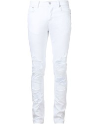 Мужские белые рваные джинсы от Stampd