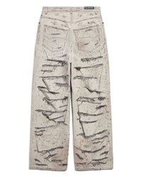 Мужские белые рваные джинсы от Balenciaga