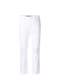 Женские белые рваные джинсы от T by Alexander Wang