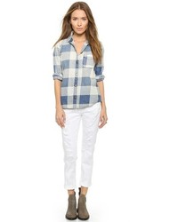 Женские белые рваные джинсы от Current/Elliott