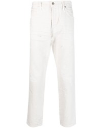 Мужские белые рваные джинсы от Tom Ford