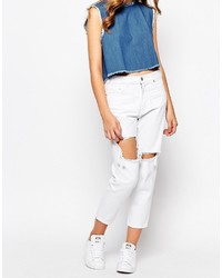 Женские белые рваные джинсы от WÅVEN