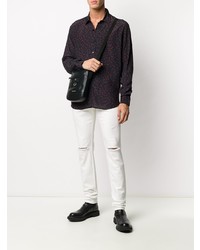 Мужские белые рваные зауженные джинсы от Givenchy