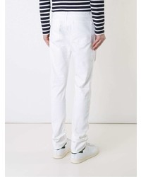 Мужские белые рваные зауженные джинсы от Hl Heddie Lovu