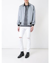 Мужские белые рваные зауженные джинсы от Hl Heddie Lovu