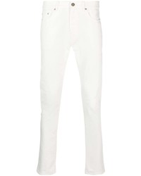 Мужские белые рваные зауженные джинсы от PT TORINO