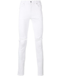 Мужские белые рваные зауженные джинсы от RtA