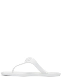 Женские белые резиновые босоножки от Versace