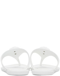 Женские белые резиновые босоножки от Versace